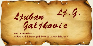 Ljuban Galjković vizit kartica